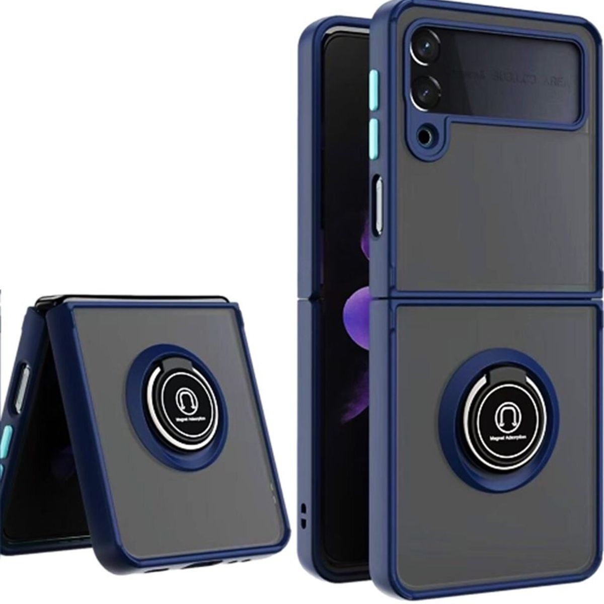 GENERICO - Funda Antishock Mate con Anillo Soporte Protector Samsung Z Flip 3