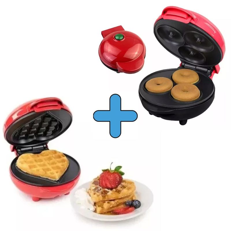 ONE PIXEL - Combo Mini Waflera Reposteria + Maquina Mini Donas Rosquillas