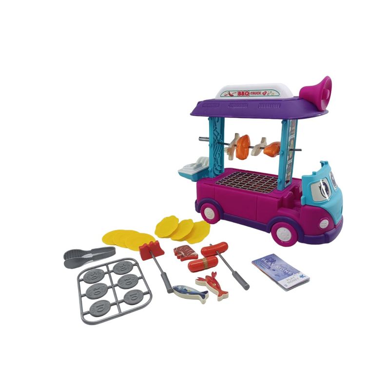 JUGUETERIA EXPRESS - Juguete bus Muñecas Parrilla Bbq Accesorios Luces Y Sonidos