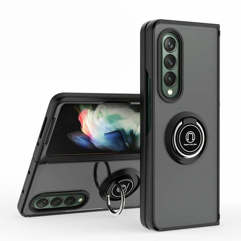 GENERICO - Funda Estuche Mate Con Anillo Compatible Samsung Z Fold 4 Negro