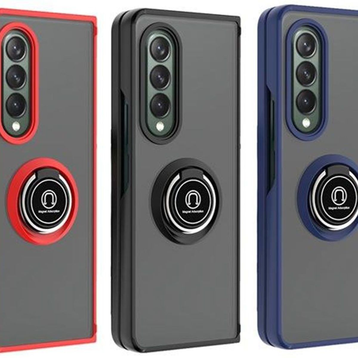 GENERICO - Funda Estuche Mate Con Anillo Compatible Samsung Z Fold 4 Rojo