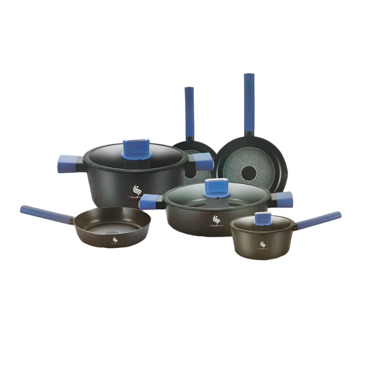 SCHAFFHAUSEN - Batería Ollas En Marmol Revestimiento Schaffhausen 9 Piezas