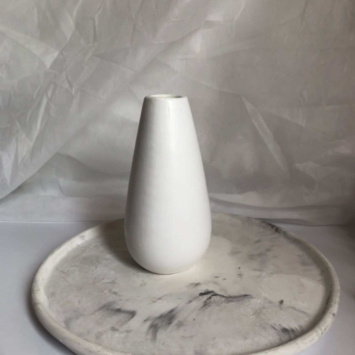 DECORACIONES ALE Y GABI - Jarrón Decorativo Pera Blanco 9X15CMS