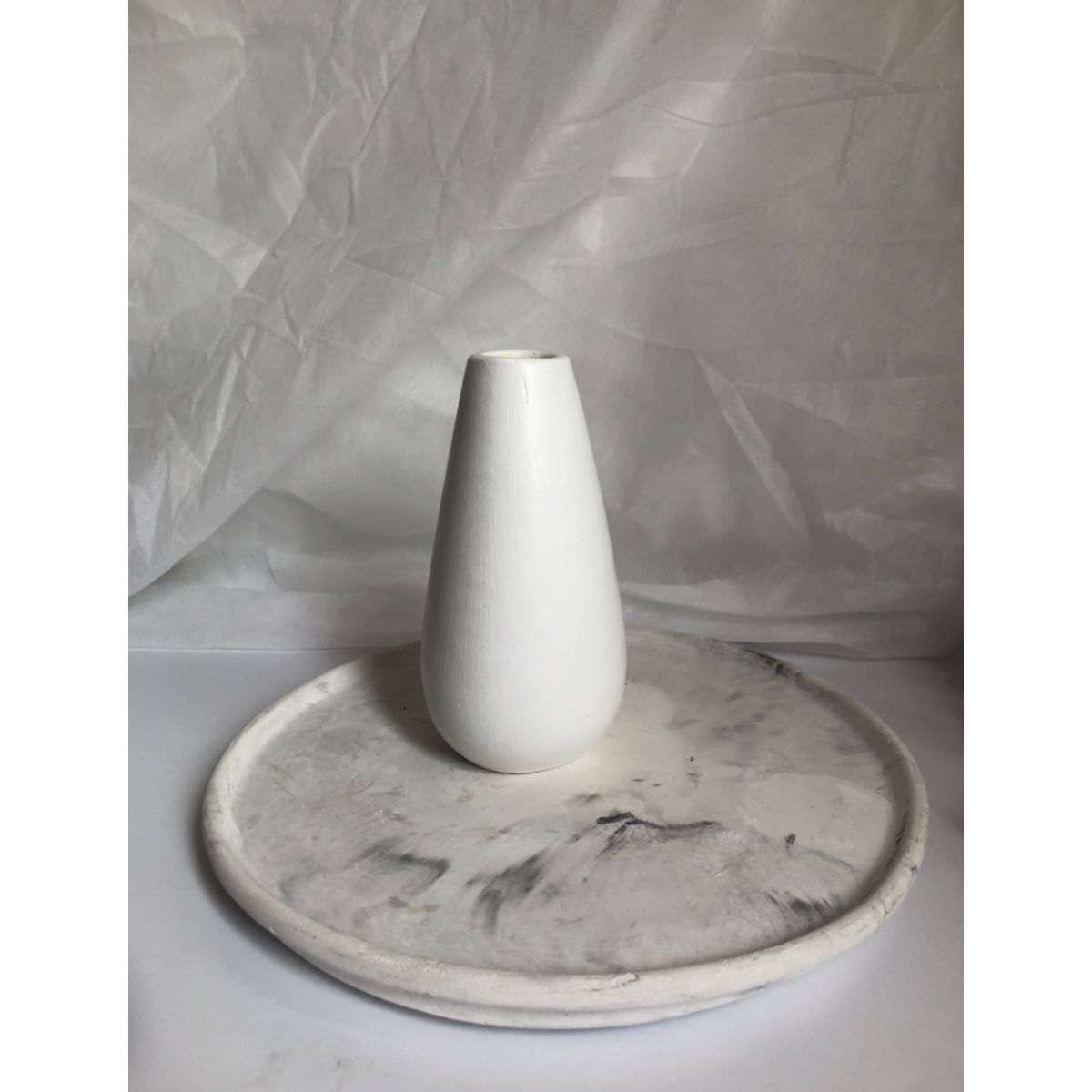 DECORACIONES ALE Y GABI - Jarrón Decorativo Pera Blanco 9X15CMS