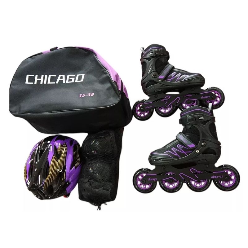 CHICAGO - Patines Semiprofesionales Morado Panel Fucsia