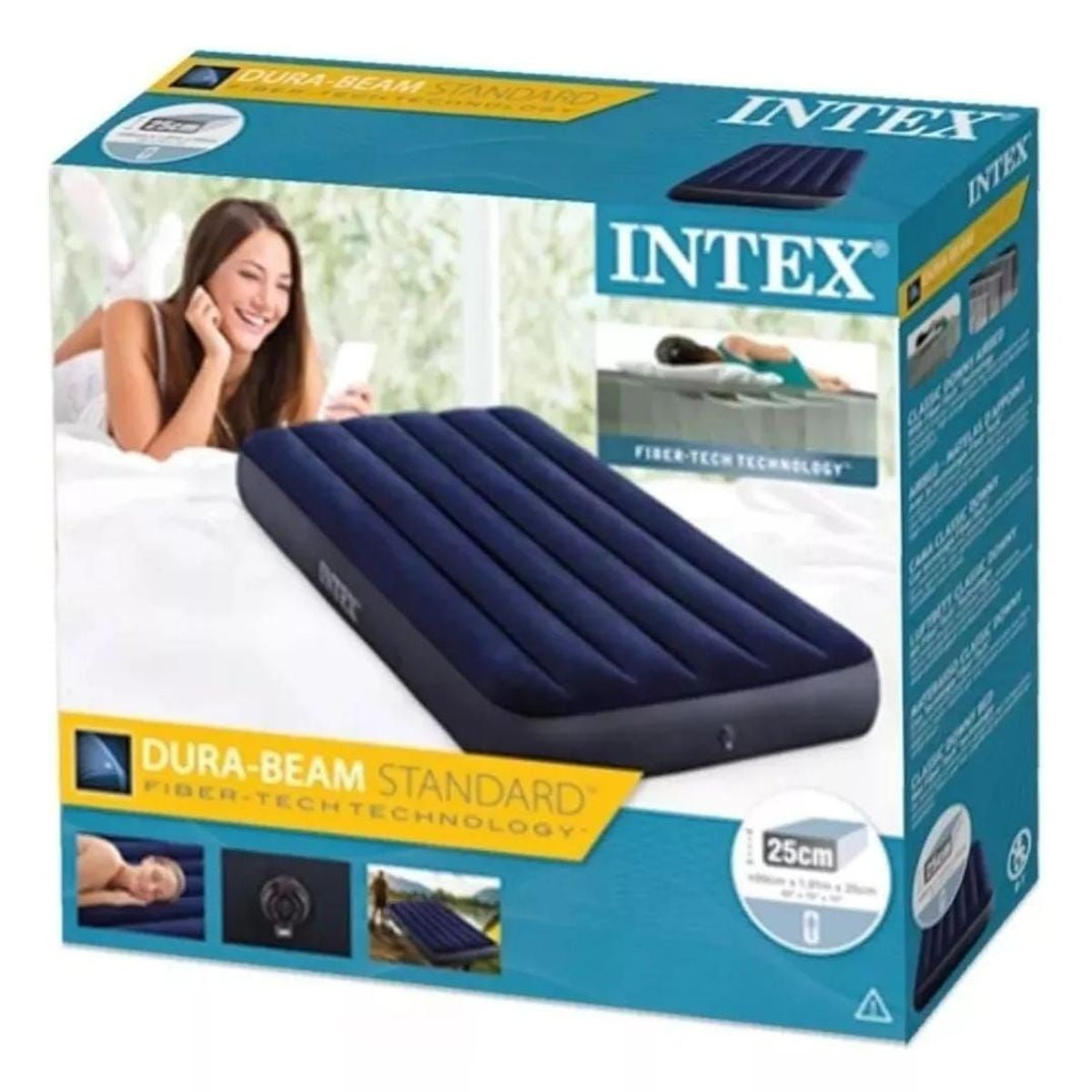 INTEX - Colchón Inflable 1,5 Plaza 99x191x25cm Intex 64757