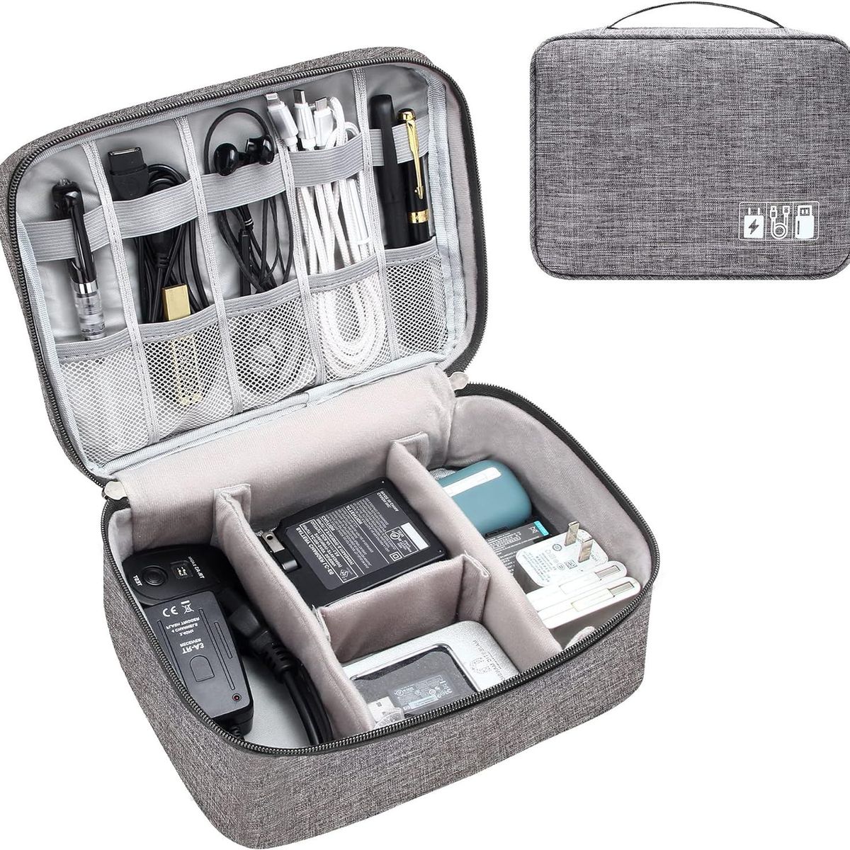 GEF - Estuche Organizador Cables Usb Cargador Disco Duro Tablet