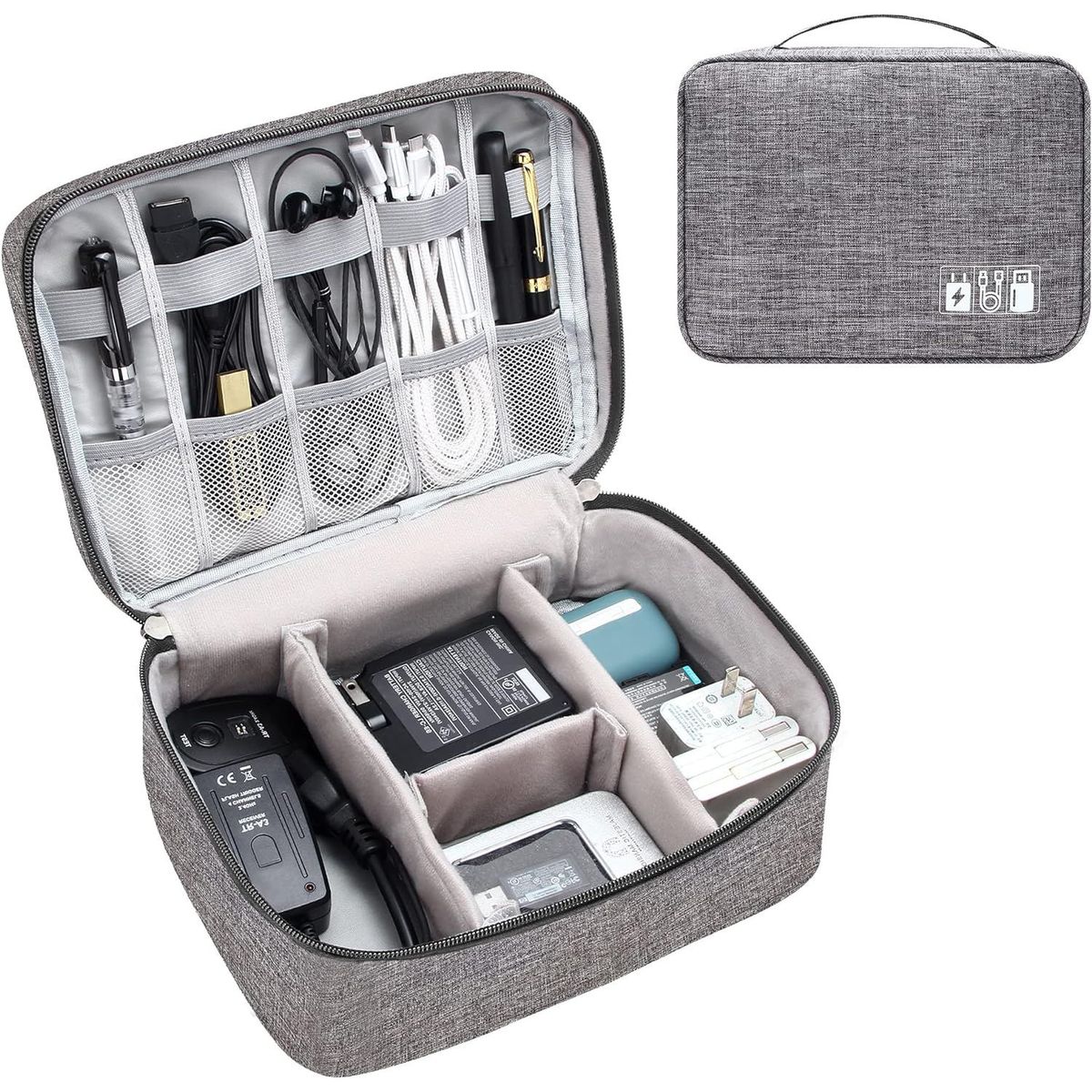 GEF - Estuche Organizador Cables Usb Cargador Disco Duro Tablet