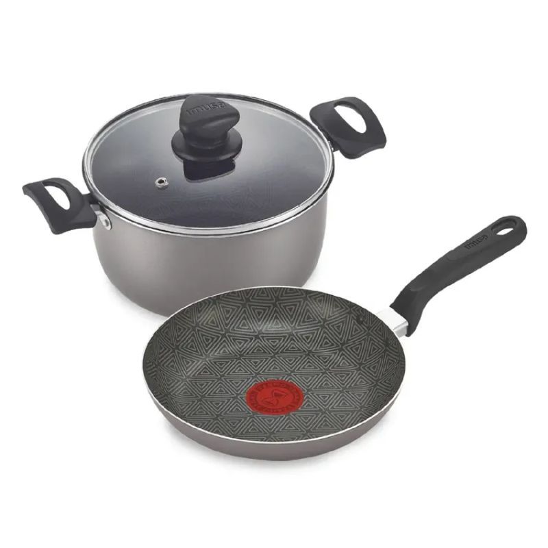 IMUSA - Combo IMUSA Olla de 20 cm con Tapa de vidrio + Sartén de 20 cm Talent