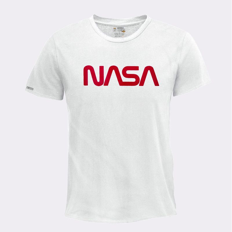 Camiseta Nasa letras rojas hombre Blanca Original Nu Crown