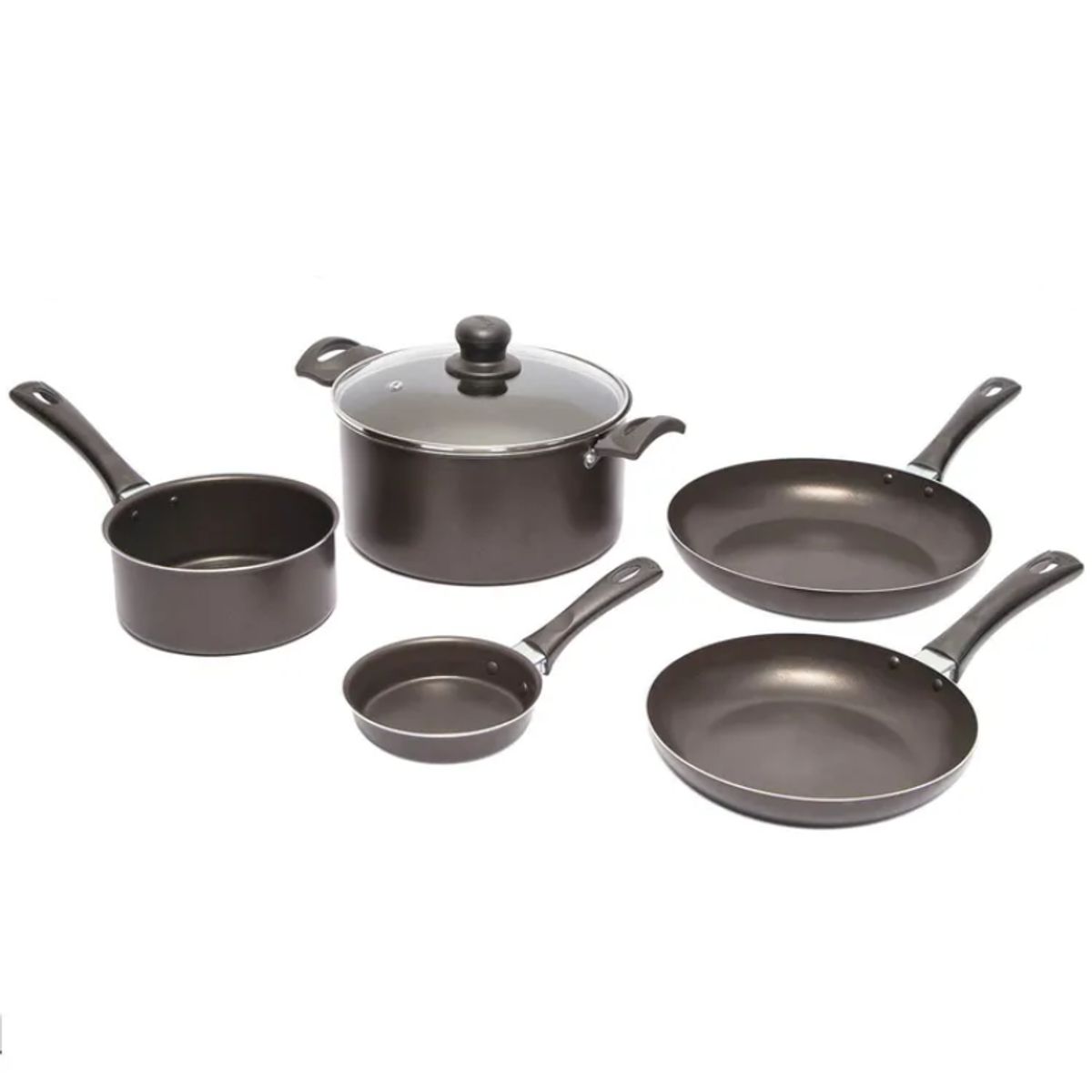 IMUSA - Batería de Cocina 6 Piezas IMUSA Antiadherente Tapa de Vidrio Smart