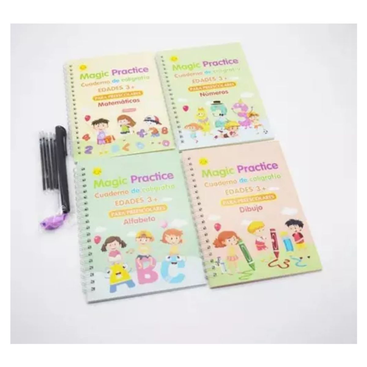 AFM - Set Cuadernos Mágicos Reutilizables Español  X4 pcs