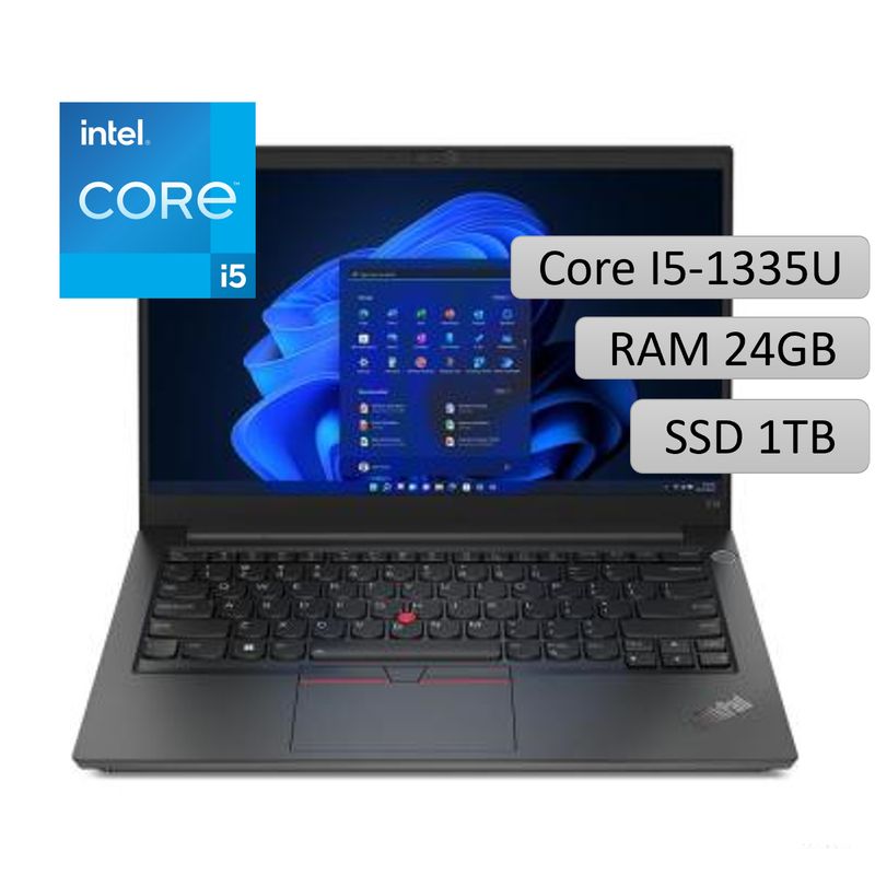 LENOVO - Portatil Lenovo ThinkPad E14 Gen 5 Intel Core I5 1335U SSD 1TB 24GB 14" WUXGA (RJ-45) Win11Pro