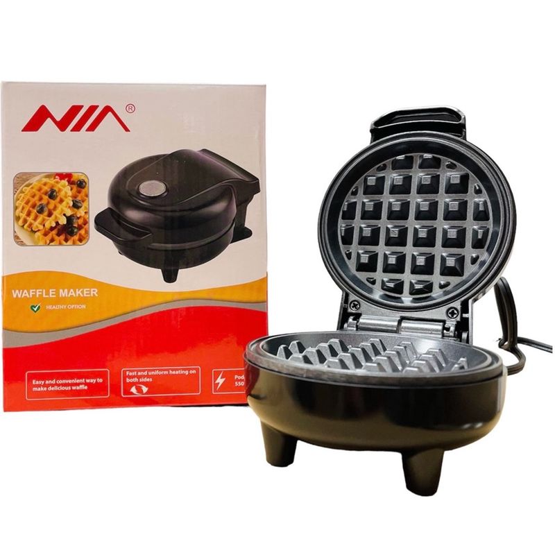 NIA - Mini Waflera Redonda Antiadherente Eléctrica Pancakes Nia