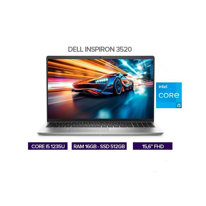 DELL - PORTATIL DELL INSPIRON 3520 15.6" INTEL CORE I5 1235U 16GB/ SSD 512GB M.2 / COMBO TECLADO Y MOUSE