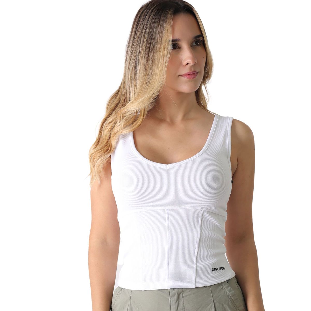 DKNY - Camiseta Top Bang Dkny Blanco para Mujer
