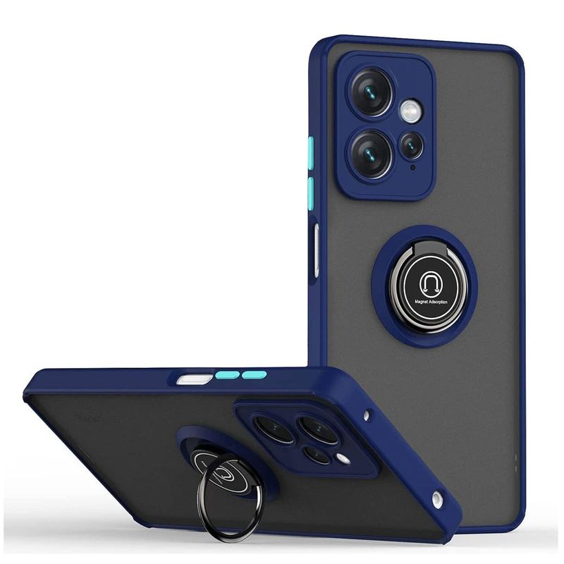 GENERICO - Funda Estuche Mate Con Anillo Compatible Xiaomi Note 12 4G Azul