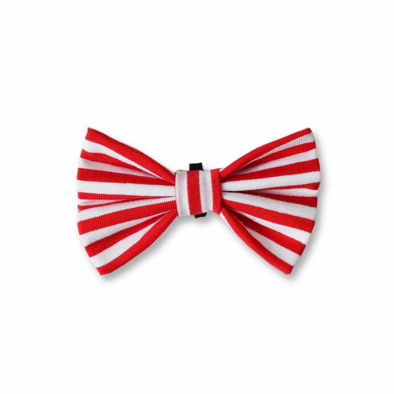 WAWAW - Corbatín para perro  talla XS rayas blanco y rojo Navidad Wawaw