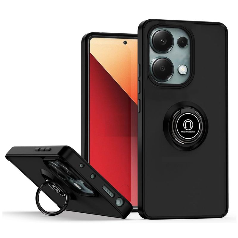 GENERICO - Funda Estuche Mate Con Anillo Compatible Xiaomi Note 13 4G Negro