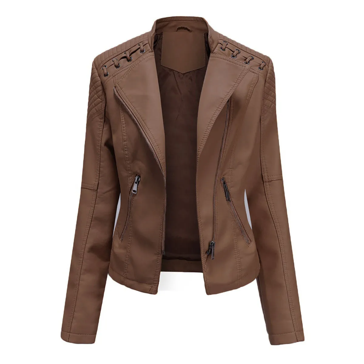 THE CLOTHING COMPANY - Chaqueta Mujer Cuero Sintético Ojaletes