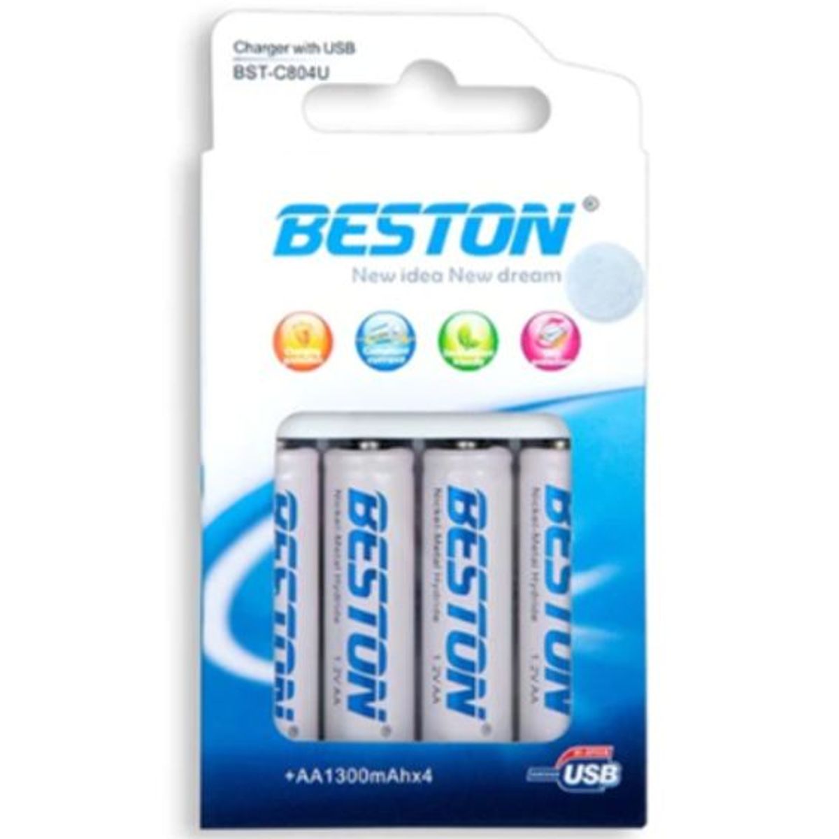 BESTON - Pilas Beston AA Recargable X 4