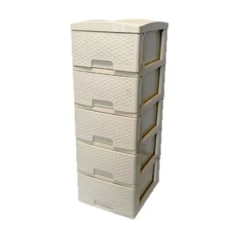 COLPLAST - Cajonero Practimueble 5 Niveles Colplast Rattan Beige Plastico