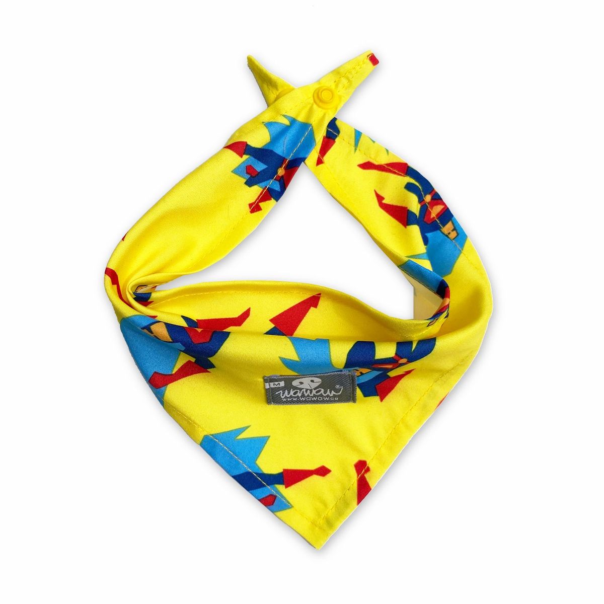 WAWAW - Pañoleta para perro talla S amarillo superhéroe Wawaw