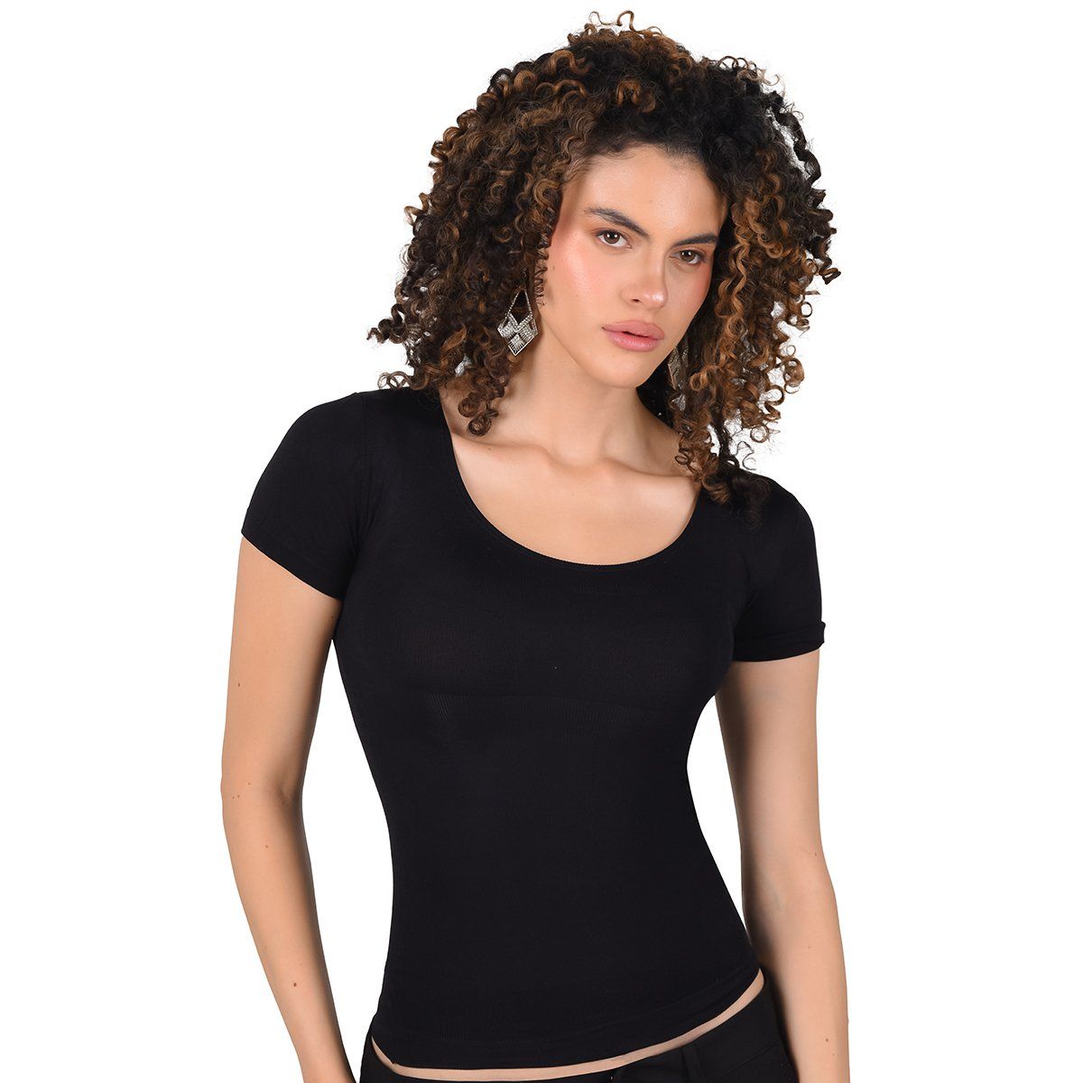 RITCHI - Blusa Control Ritchi Manga Corta Mujer con Escote Redondo Moldeadora