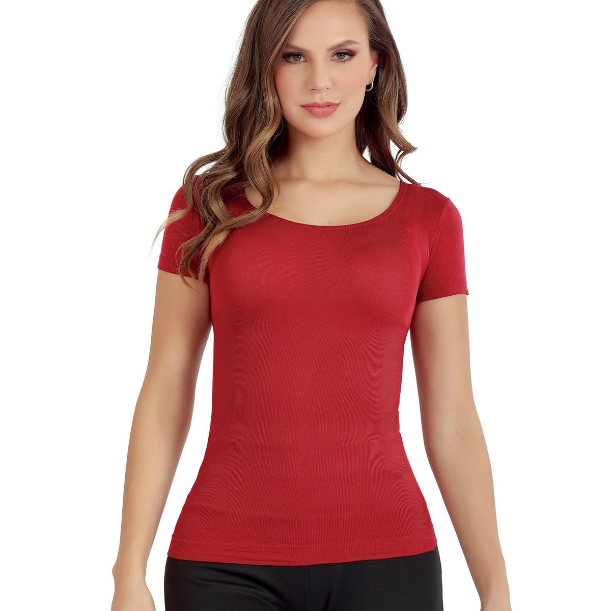 RITCHI - Blusa Control Ritchi Manga Corta Mujer con Escote Redondo Moldeadora
