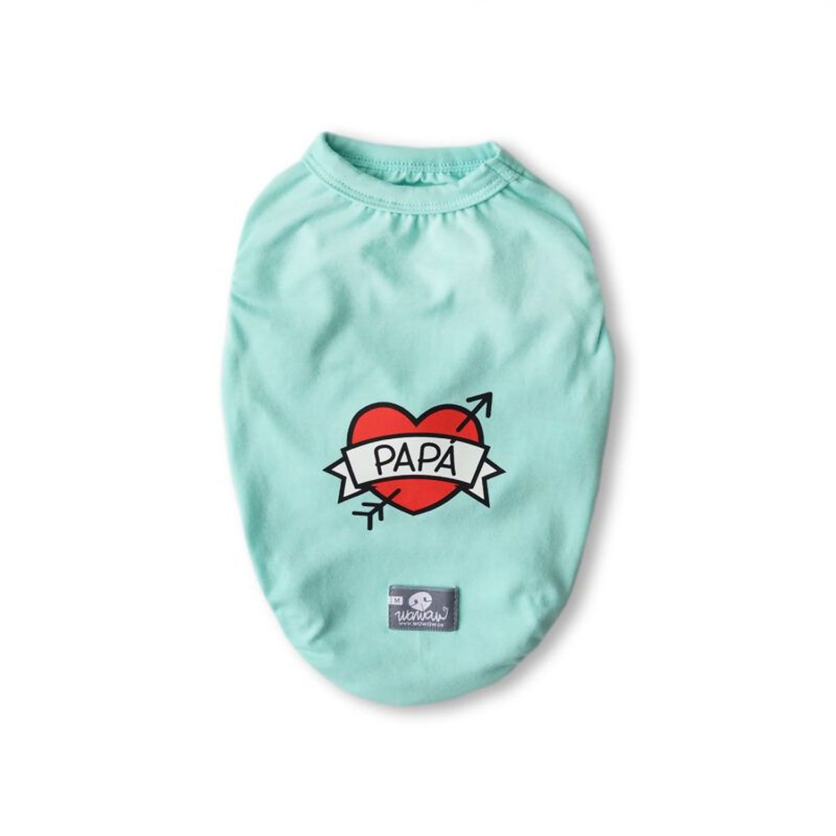 WAWAW - Esqueleto para perro  talla XS menta corazón y flecha papá Wawaw
