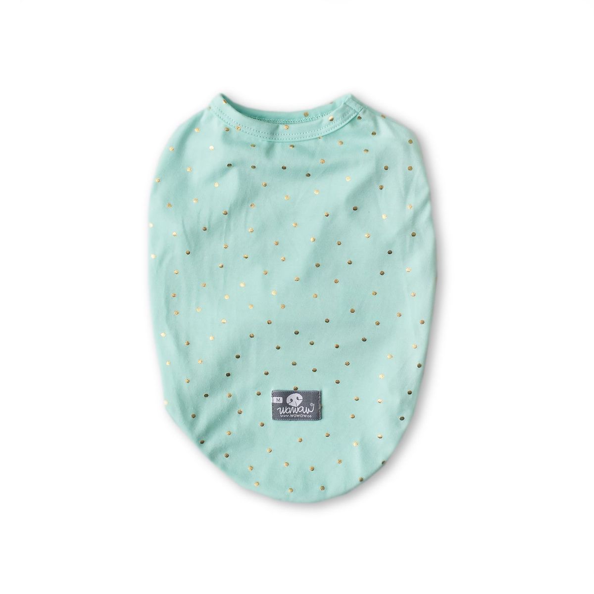 WAWAW - Esqueleto para perro  talla XS menta lunares dorados Wawaw