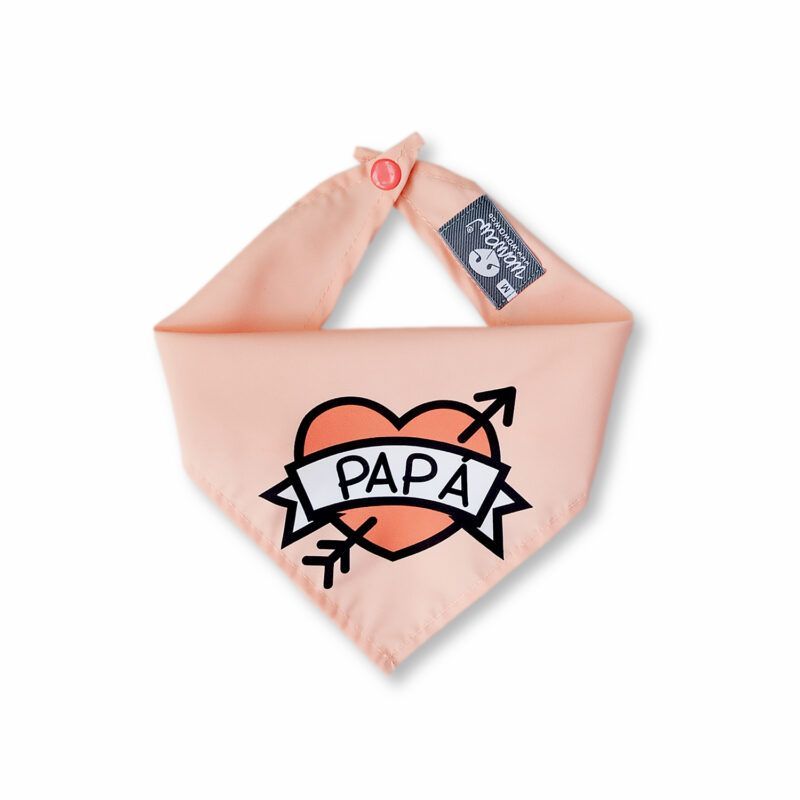 WAWAW - Pañoleta para perro talla L sub papá durazno corazón grande Wawaw