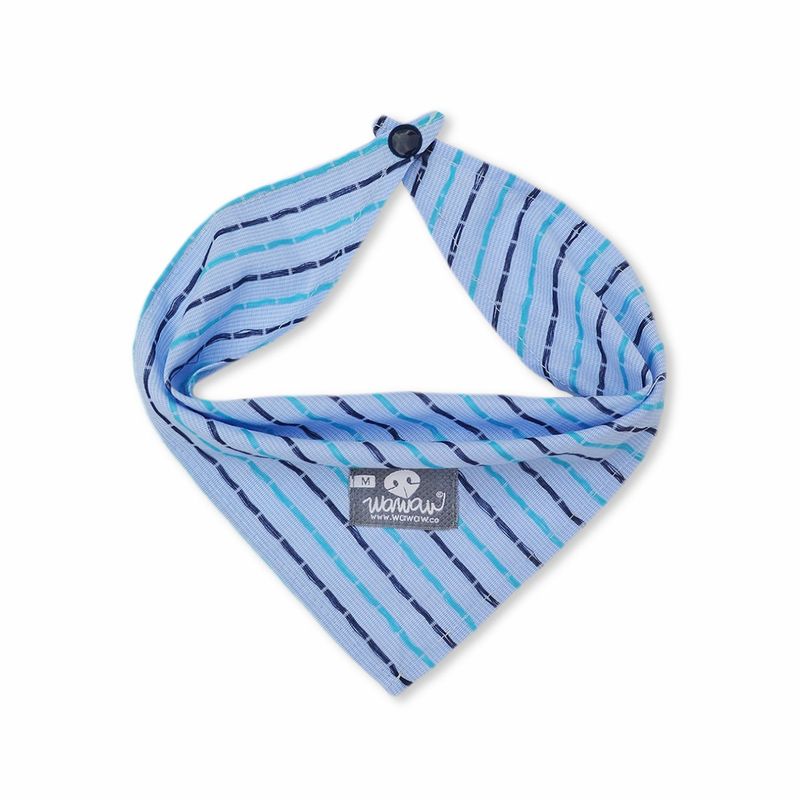 WAWAW - Pañoleta para perro talla S azul hilos aguamarina y azul Wawaw