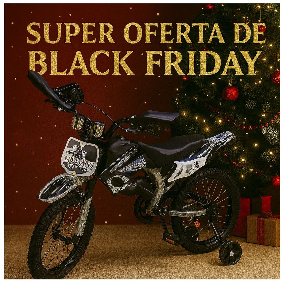GENERICO - Bicicleta Infantil Moto Cross  Rin 16 Niños Nueva y Moderna