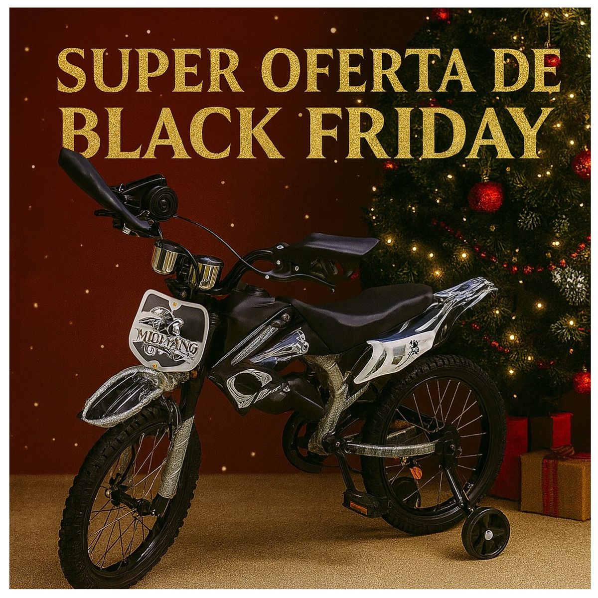 GENERICO - Bicicleta Infantil Moto Cross  Rin 16 Niños Nueva y Moderna