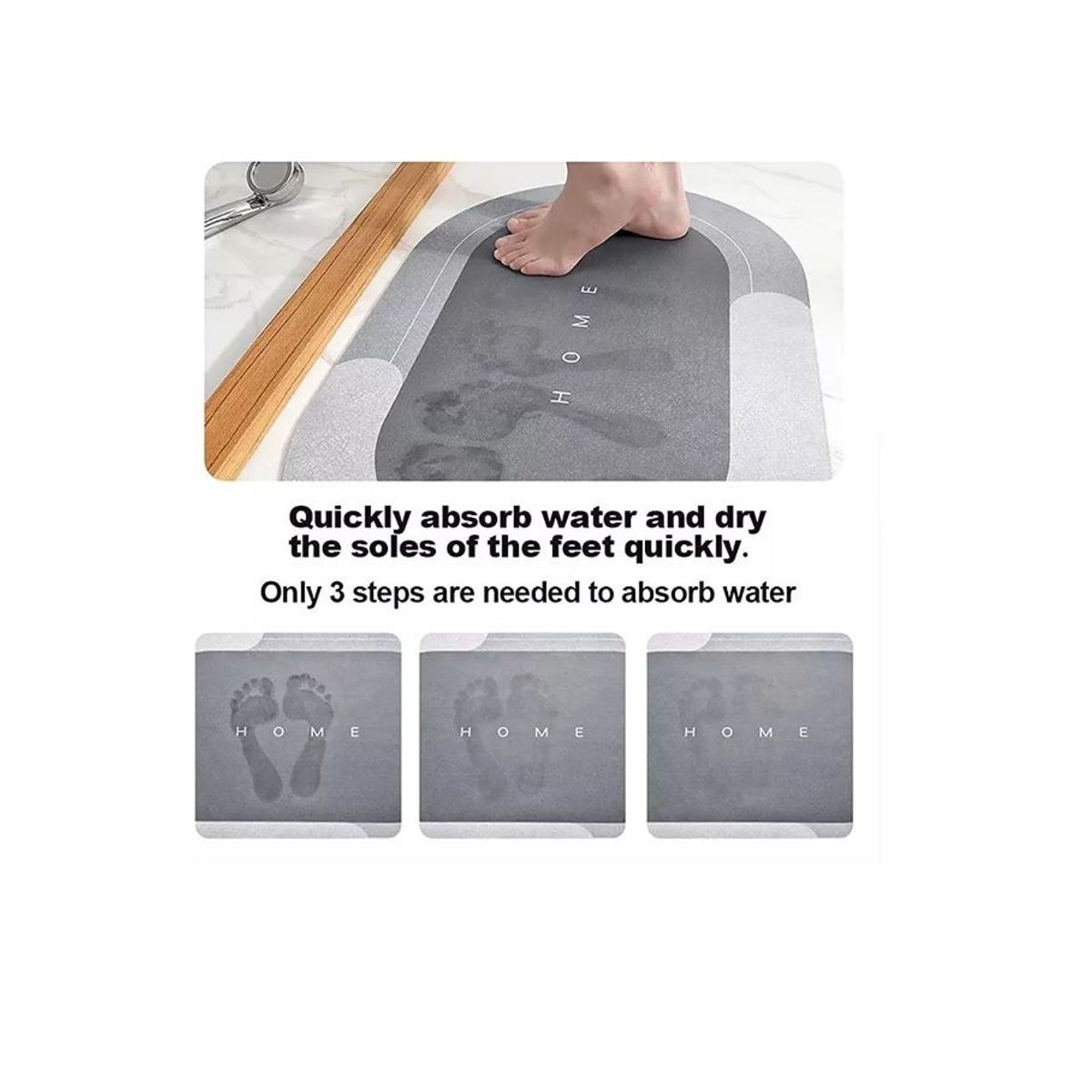 GENERICO - Tapete Alfombra De Baño Antideslizante Ultra Absorbente Cuadrado