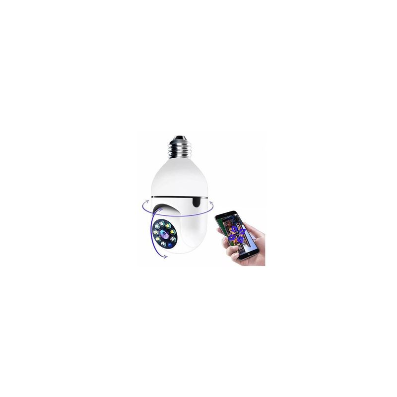 AWEI - Camara Ip De Seguridad Ampolleta Motorizada 360° E27 Socket + SD 64 GB