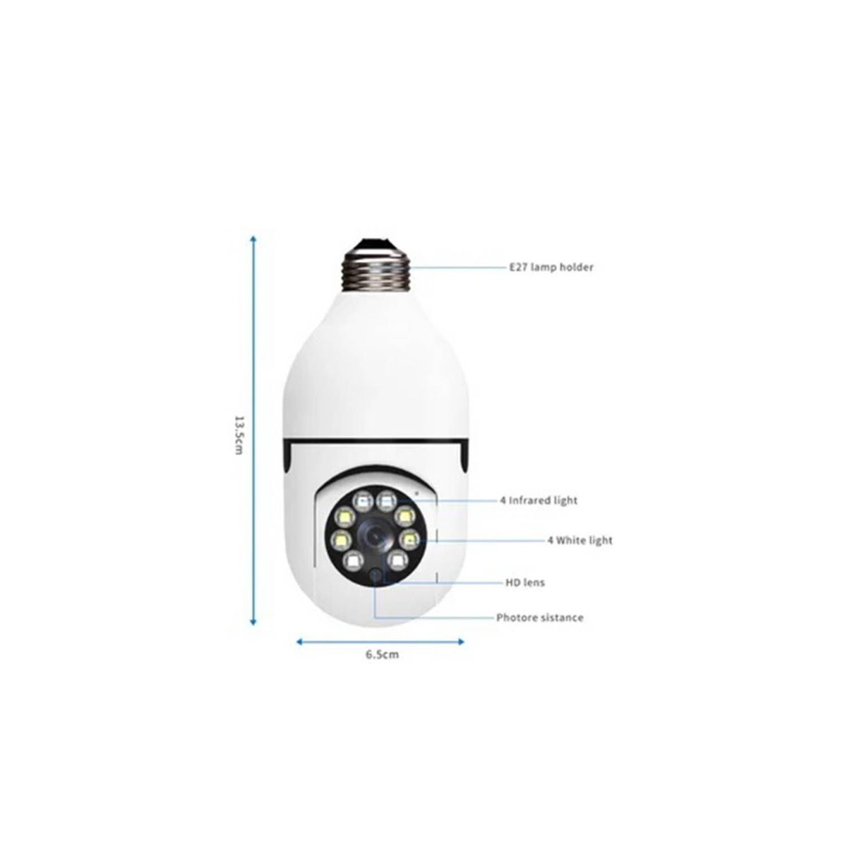 AWEI - Camara Ip De Seguridad Ampolleta Motorizada 360° E27 Socket + SD 64 GB