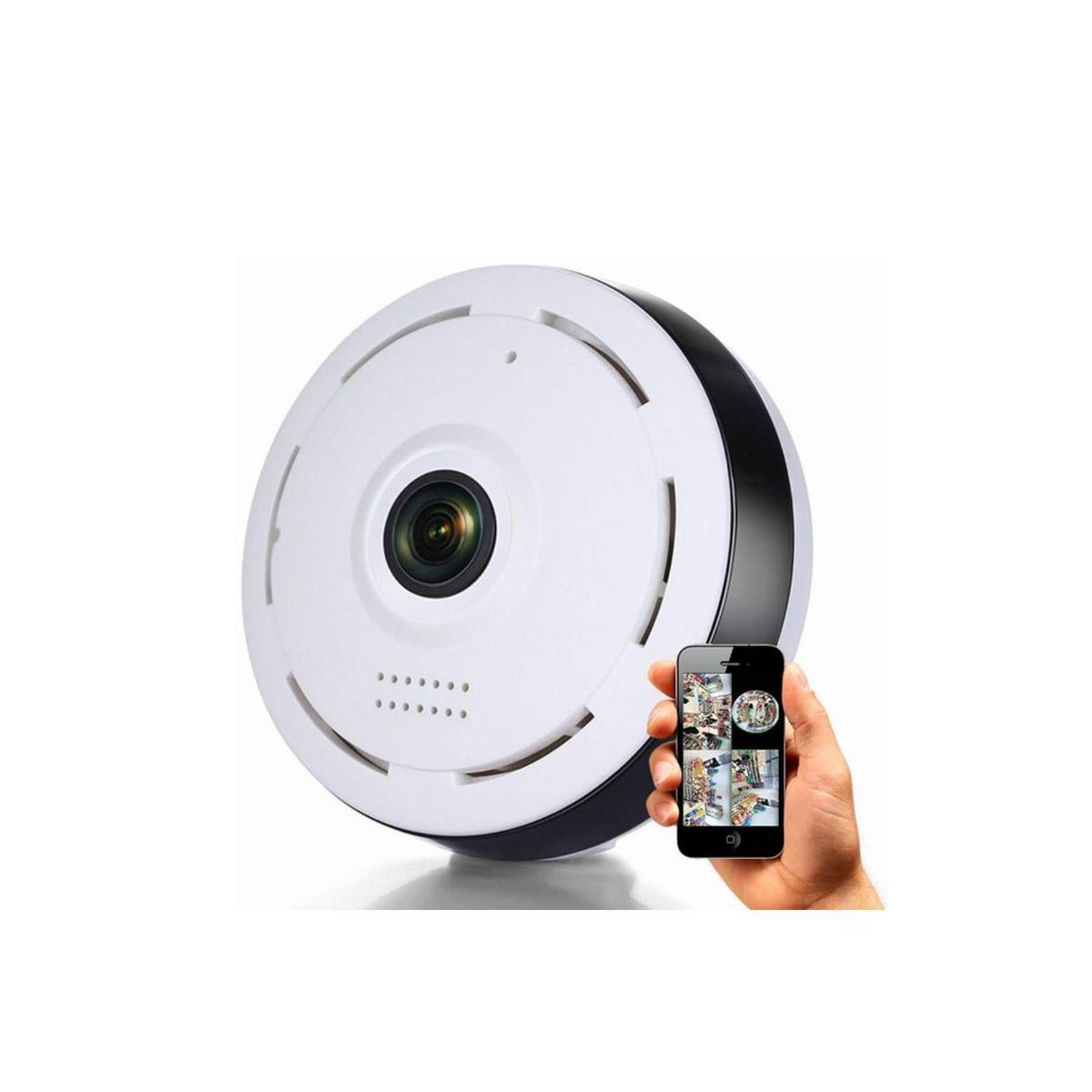 AWEI - Cámara Ojo De Pez 360 Grados Vigilancia paronamica Wifi + SD 64 GB