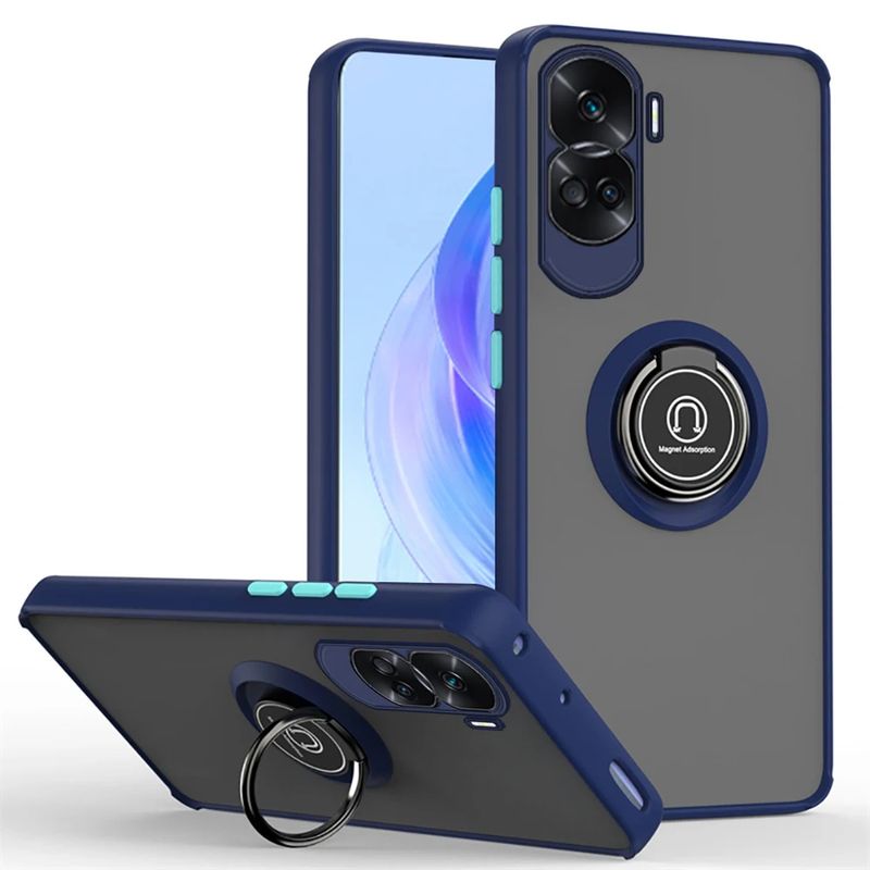 GENERICO - Funda Estuche Mate Con Anillo Compatible Con Honor 90 Lite Azul
