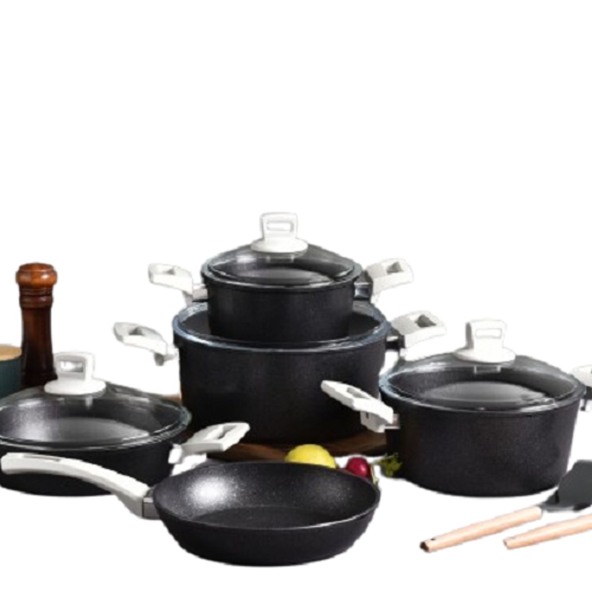 TORNADO - Set De Ollas De Cocina De Aluminio Forjado 9 Pzas + Obsequio