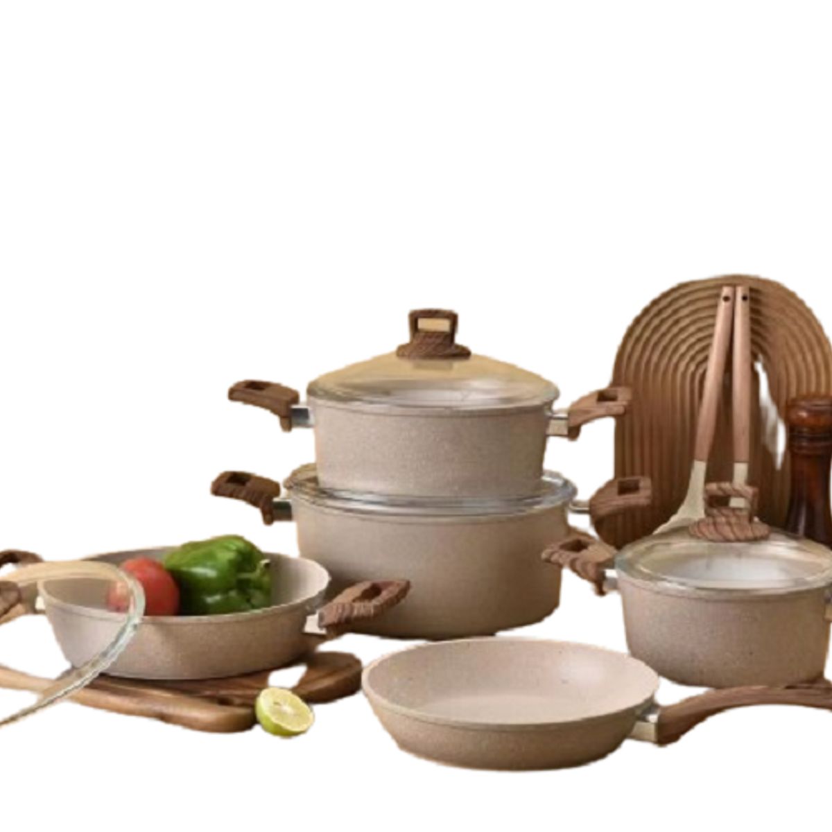 TORNADO - Set De Ollas De Cocina De Aluminio Forjado 9 Pzas + Obsequio