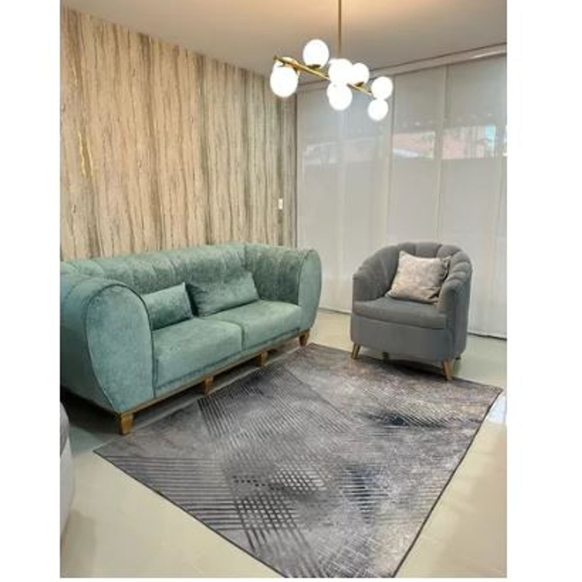 AMERICO SHOP - Tapete Decorativo Moderno 150x200 cm Diseño Gris