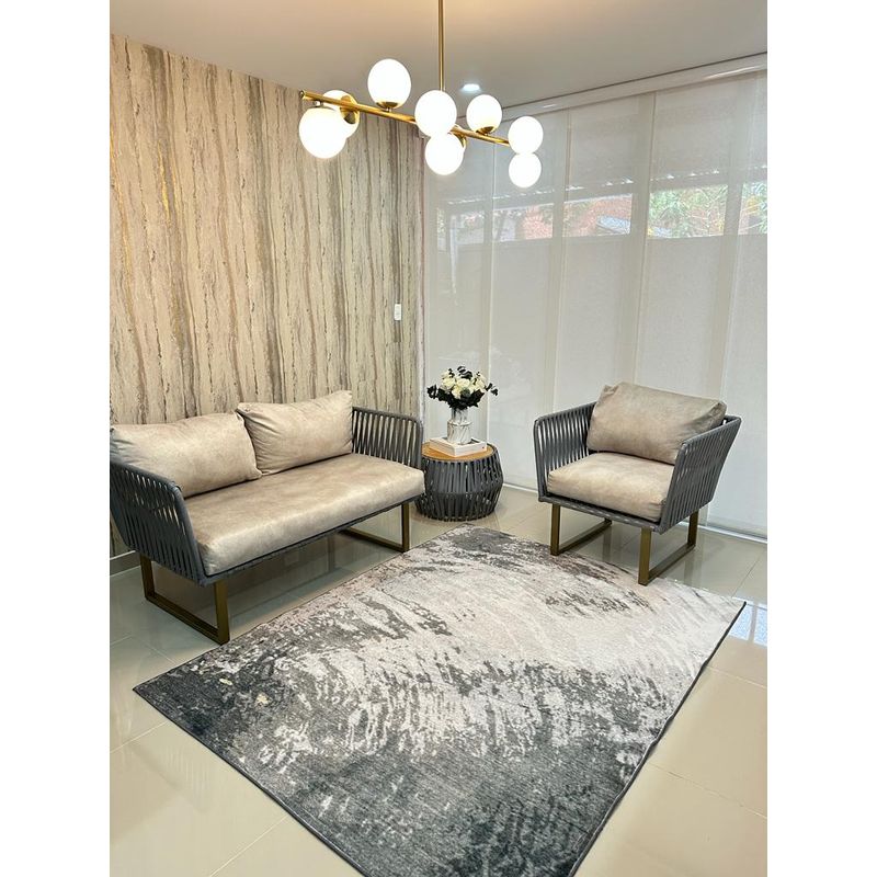 AMERICO SHOP - Tapete Decorativo Moderno 150x200 cm Diseño Gris