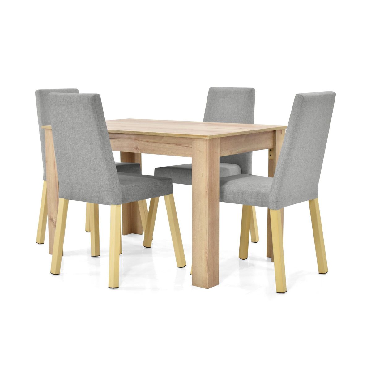 VENECIA - Set Comedor Voru Duna 4p Sillas Viena Tela Plata_.