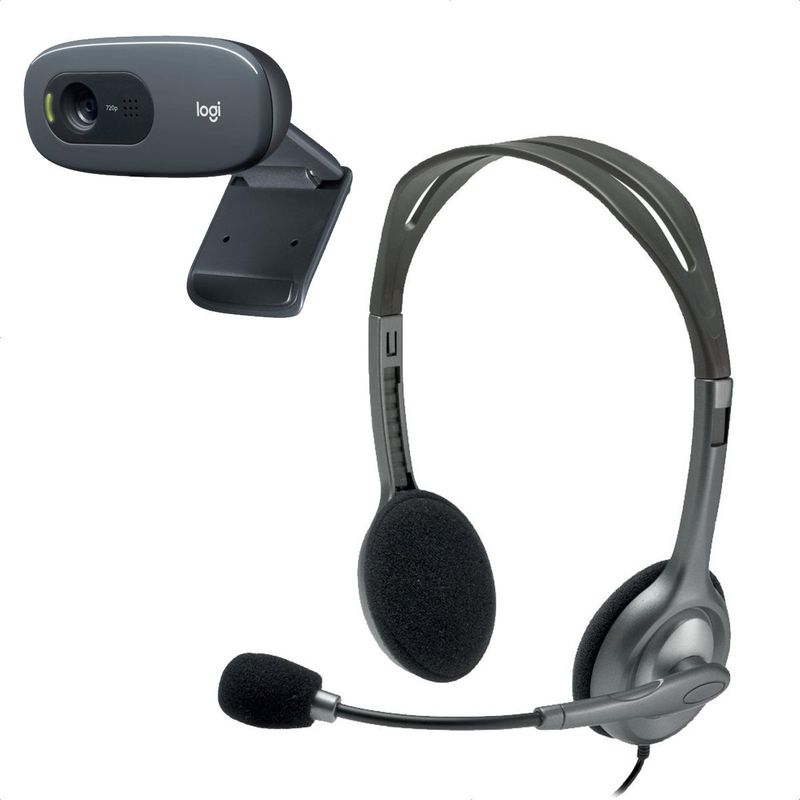 LOGITECH - Combo Logitech Cámara Web C270 Hd y Diadema Estéreo H111