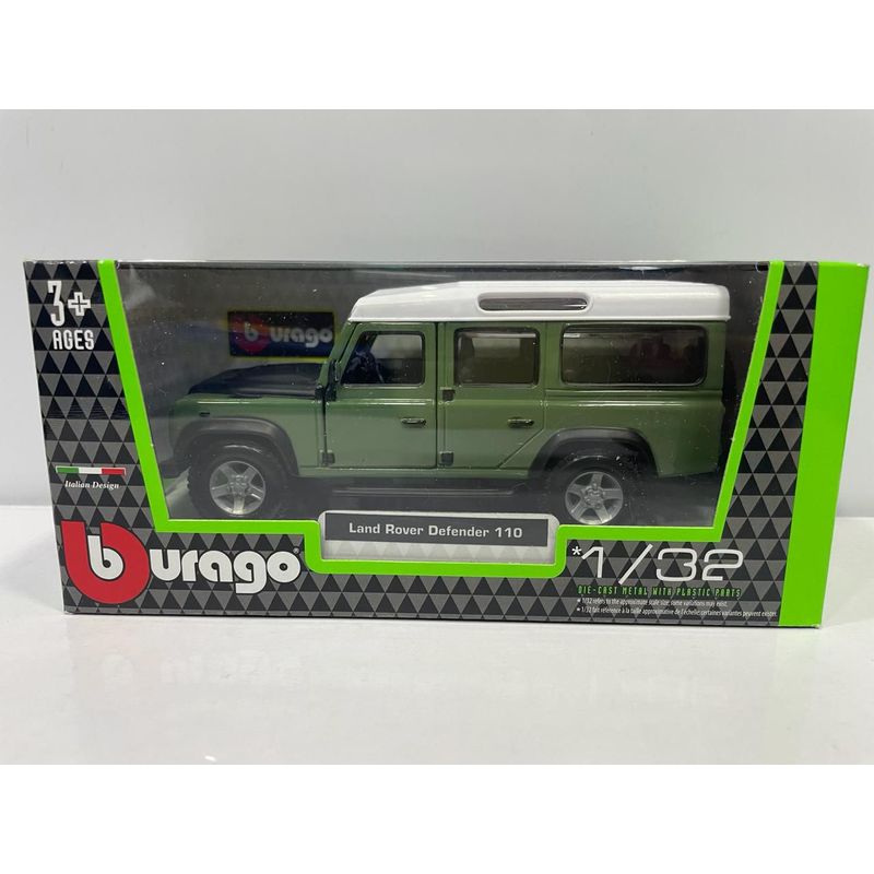 BURAGO - CARRO LAND ROVER DEFENDER VERDE A ESCALA 132 DE COLECCIÓN