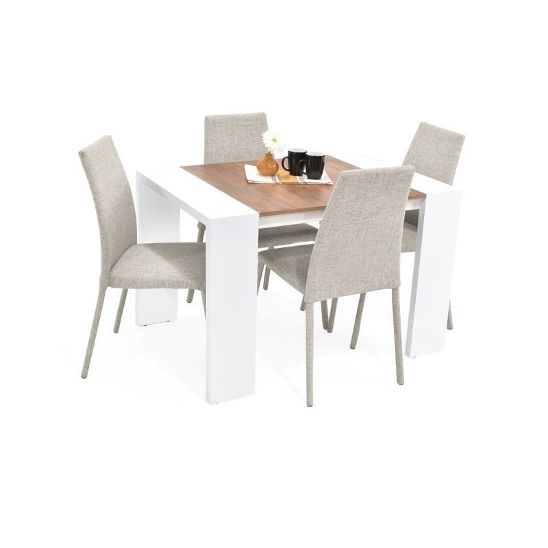 VENECIA - Set de Comedor Chicago 4P Sillas Venecia Tela Taupe