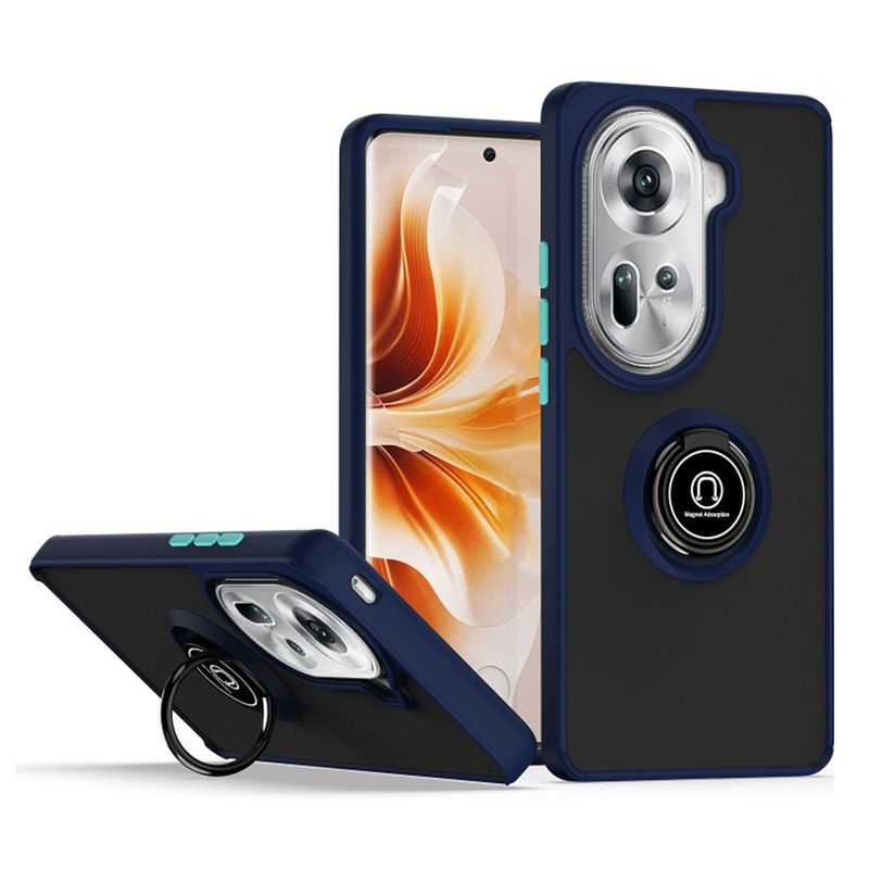 GENERICO - Funda Estuche Mate Con Anillo Compatible Con Oppo Reno 11 5G Azul