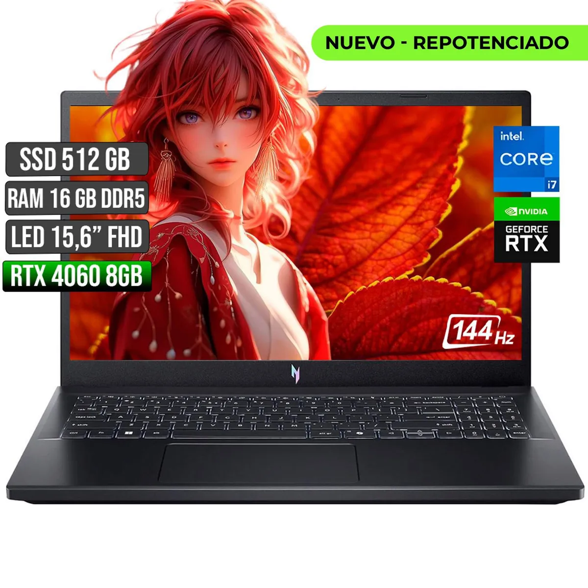 ACER - Portátil Acer Nitro Intel Core I7 RTX 4060 16GB 512GB 15,6"